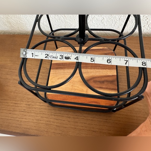 Black Metal Wine Holder with Glass Rack - Picture 5 of 6